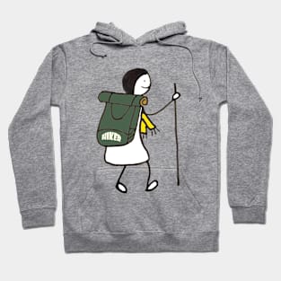 Hiking hiker comic doodle Hoodie